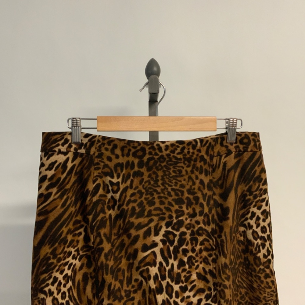 Laura Scott Leopard Animal Print Skirt – Brown/Tan- Size 12 - Picture 3 of 10